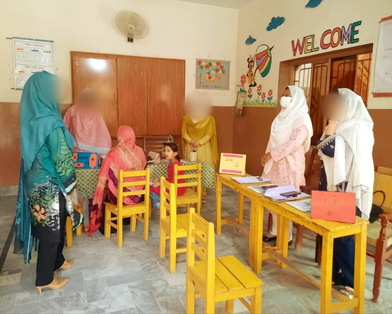 Early-years classroom ready for parents