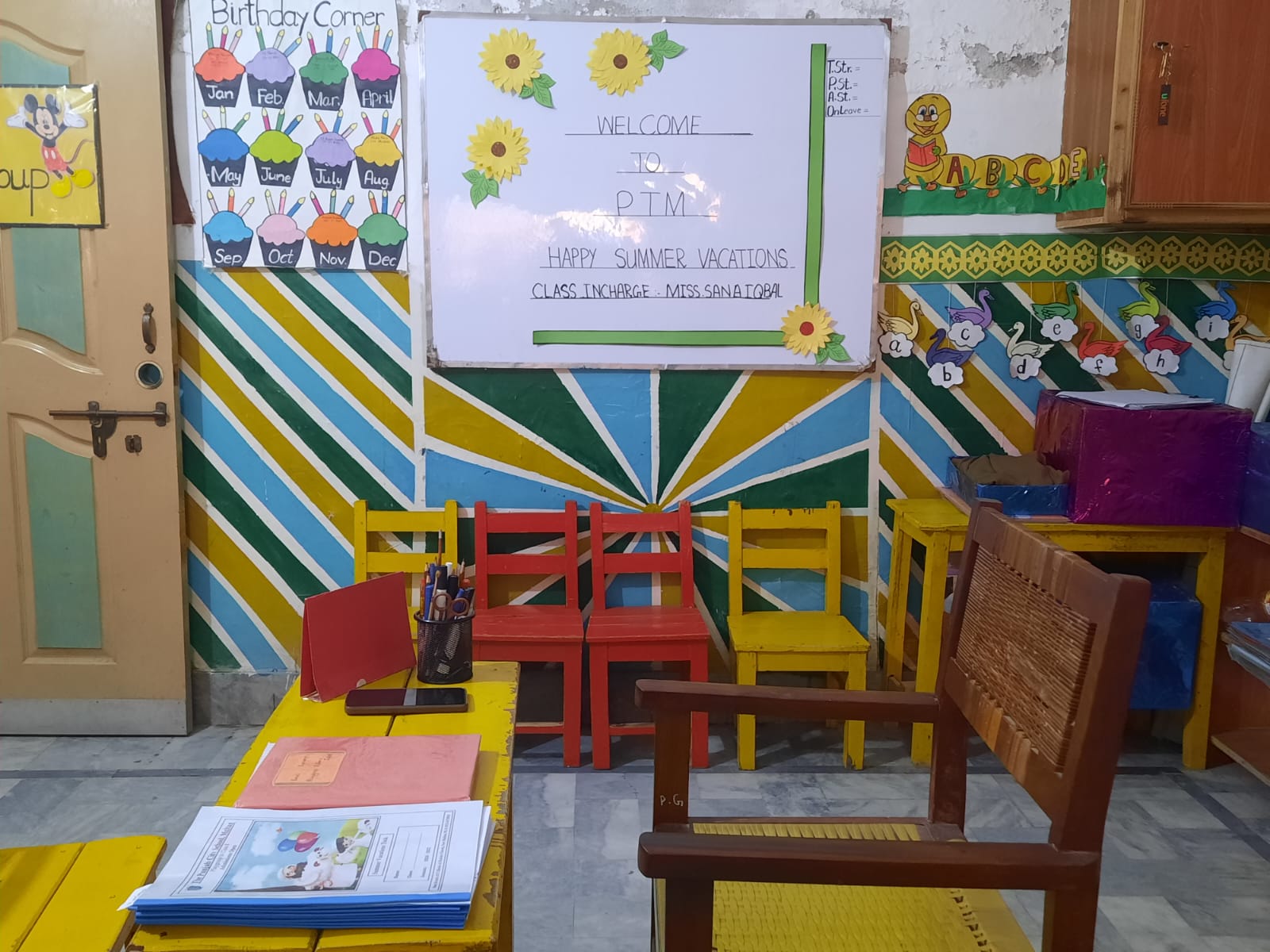 Classroom display prepared for PTM