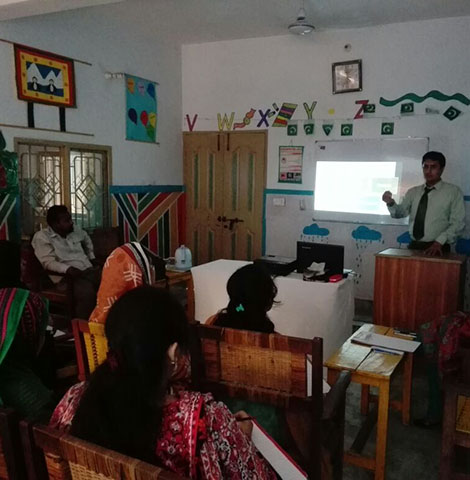 A staff training and development session
